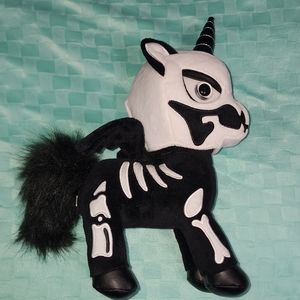 Killstar Kreeptures Black and White Skeleton Unicorn Plush